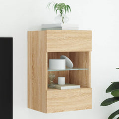 vidaXL TV Wall Cabinet with LED Lights Sonoma Oak 40x30x60,5 cm 1
