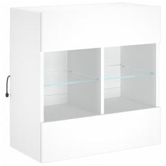vidaXL TV Wall Cabinet with LED Lights White 58,5x30x60,5 cm 5