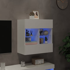 vidaXL TV Wall Cabinet with LED Lights White 58,5x30x60,5 cm 3