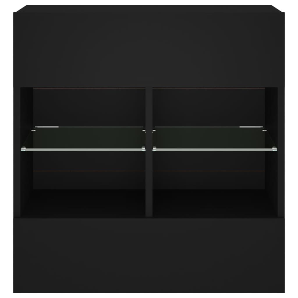 vidaXL TV Wall Cabinet with LED Lights Black 58,5x30x60,5 cm 6