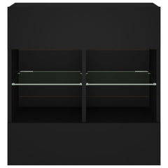 vidaXL TV Wall Cabinet with LED Lights Black 58,5x30x60,5 cm 6