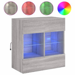 vidaXL TV Wall Cabinet with LED Lights Grey Sonoma 58,5x30x60,5 cm 2