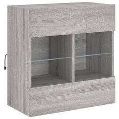 vidaXL TV Wall Cabinet with LED Lights Grey Sonoma 58,5x30x60,5 cm 5
