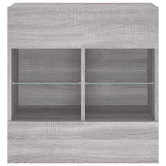 vidaXL TV Wall Cabinet with LED Lights Grey Sonoma 58,5x30x60,5 cm 6