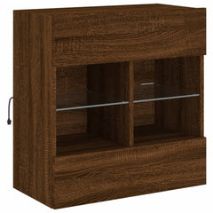 vidaXL TV Wall Cabinet with LED Lights Brown Oak 58,5x30x60,5 cm 5