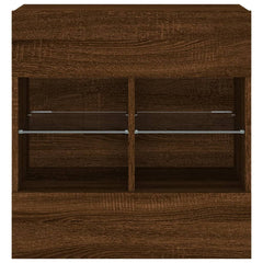 vidaXL TV Wall Cabinet with LED Lights Brown Oak 58,5x30x60,5 cm 6