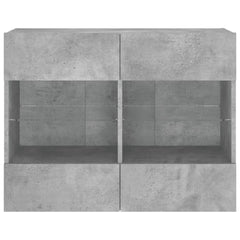vidaXL TV Wall Cabinet with LED Lights Concrete Grey 78,5x30x60,5 cm 6