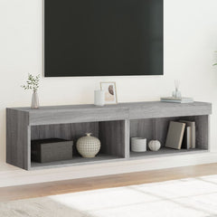 vidaXL TV Cabinets with LED Lights 2 pcs Grey Sonoma 60x30x30 cm 1