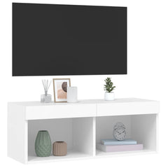 vidaXL TV Cabinet with LED Lights White 80x30x30 cm 6