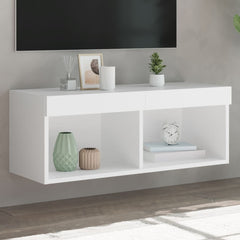 vidaXL TV Cabinet with LED Lights White 80x30x30 cm 1