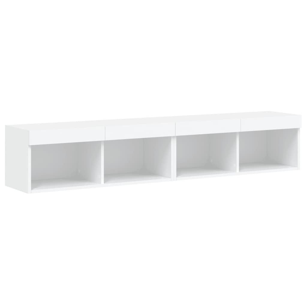 TV Cabinet Set with LED Lights 80x30x30 cm 2 pcs White