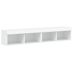 TV Cabinet Set with LED Lights 80x30x30 cm 2 pcs White