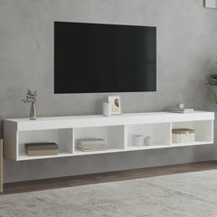 TV Cabinet Set with LED Lights 100x30x30 cm 2 pcs White