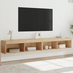 TV Cabinet Set with LED Lights 100x30x30 cm 2 pcs Sonoma oak