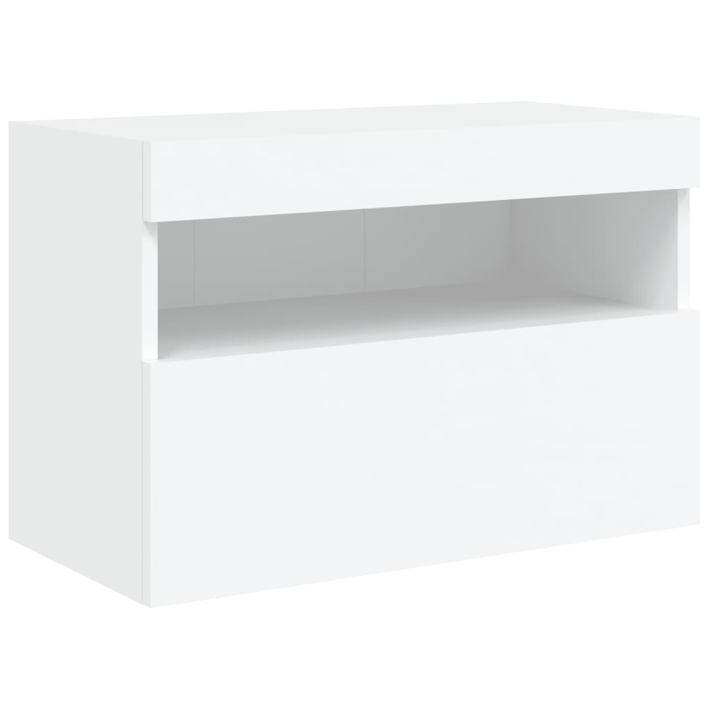 vidaXL TV Wall Cabinet with LED Lights White 60x30x40 cm 3