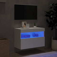 vidaXL TV Wall Cabinet with LED Lights White 60x30x40 cm 4