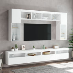 vidaXL TV Wall Cabinet with LED Lights White 60x30x40 cm 6