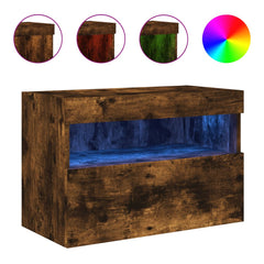 vidaXL TV Wall Cabinet with LED Lights Smoked Oak 60x30x40 cm 2