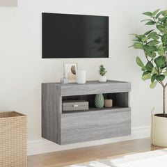 vidaXL TV Wall Cabinet with LED Lights Grey Sonoma 60x30x40 cm 5