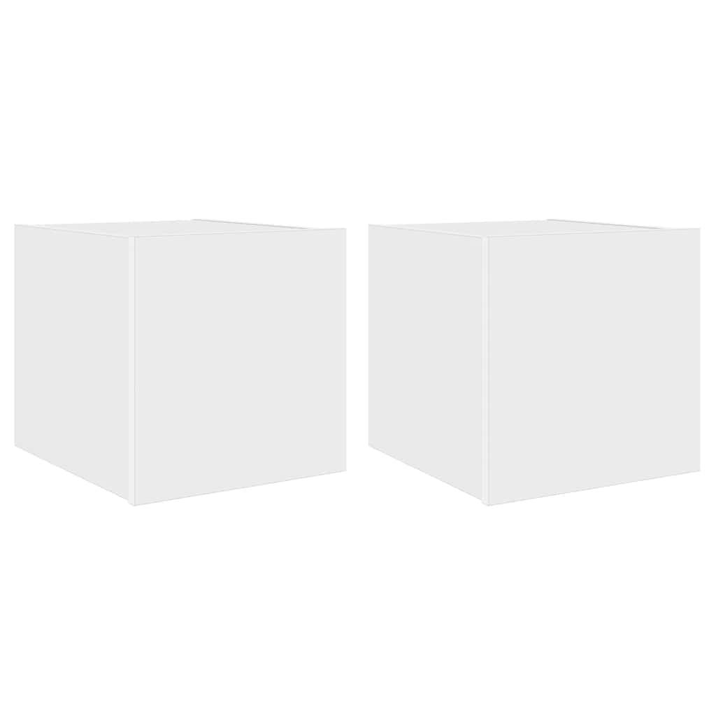 vidaXL TV Wall Cabinets with LED Lights 2 pcs White 30.5x35x30 cm 2