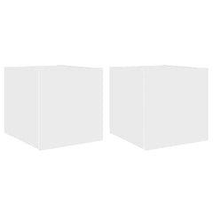 vidaXL TV Wall Cabinets with LED Lights 2 pcs White 30.5x35x30 cm 2