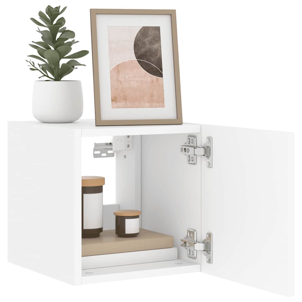 vidaXL TV Wall Cabinets with LED Lights 2 pcs White 30.5x35x30 cm 6