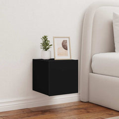 vidaXL TV Wall Cabinets with LED Lights 2 pcs Black 30.5x35x30 cm 1