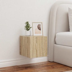 vidaXL TV Wall Cabinets with LED Lights 2 pcs Sonoma Oak 30.5x35x30 cm 1