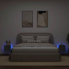 vidaXL TV Wall Cabinets with LED Lights 2 pcs Grey Sonoma 30.5x35x30 cm 3