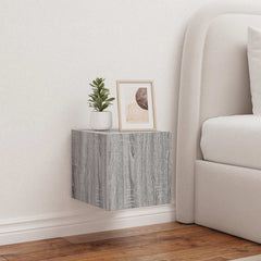 vidaXL TV Wall Cabinets with LED Lights 2 pcs Grey Sonoma 30.5x35x30 cm 1