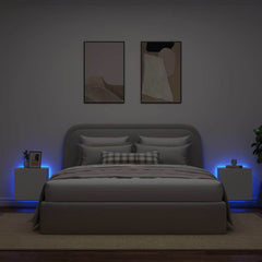 TV Wall Cabinets with LED Lights 40.5x35x40 cm 2 pcs White