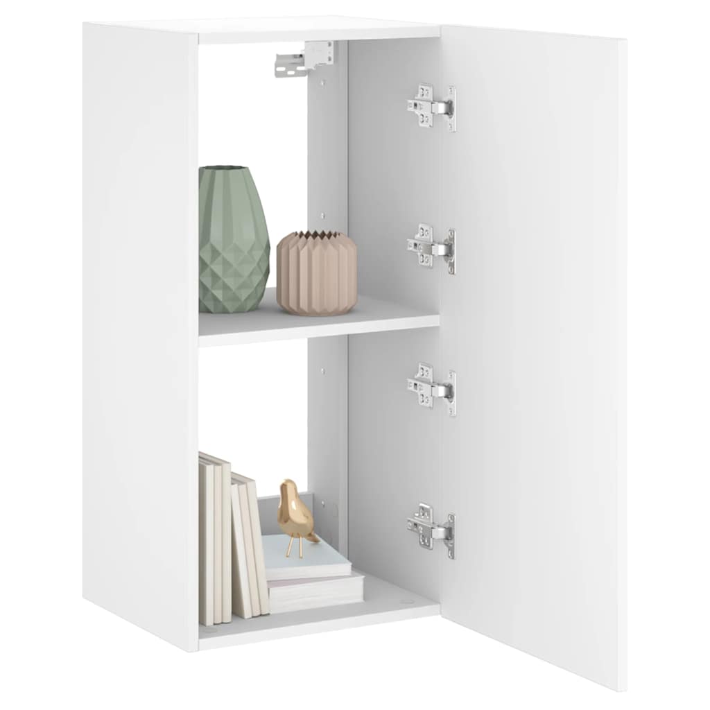 vidaXL TV Wall Cabinet with LED Lights White 40.5x35x80 cm 5