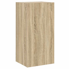 vidaXL TV Wall Cabinet with LED Lights Sonoma Oak 40.5x35x80 cm 6