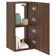vidaXL TV Wall Cabinet with LED Lights Brown Oak 40.5x35x80 cm 5