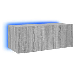 vidaXL TV Wall Cabinet with LED Lights Grey Sonoma 80x35x31 cm 2