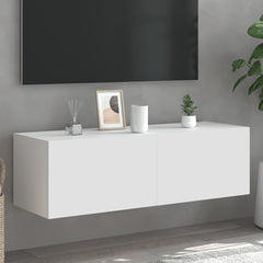 vidaXL TV Wall Cabinet with LED Lights Width 100 cm