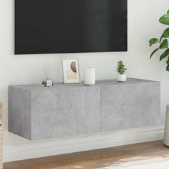 vidaXL TV Wall Cabinet with LED Lights Width 100 cm