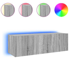 vidaXL TV Wall Cabinet with LED Lights Grey Sonoma 100x35x31 cm 2