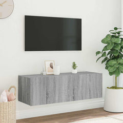 vidaXL TV Wall Cabinet with LED Lights Grey Sonoma 100x35x31 cm 5