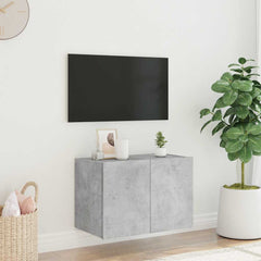 vidaXL TV Wall Cabinet with LED Lights Concrete Grey 60x35x41 cm 4