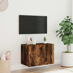 vidaXL TV Wall Cabinet with LED Lights Smoked Oak 60x35x41 cm 5