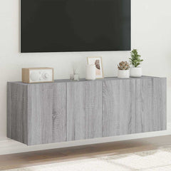vidaXL TV Wall Cabinets with LED Lights 2 pcs Grey Sonoma 60x35x41 cm 1
