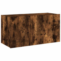 vidaXL TV Wall Cabinet with LED Lights Smoked Oak 80x35x41 cm 3