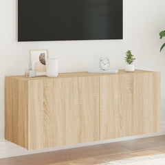 vidaXL TV Wall Cabinet with LED Lights Width 100 cm