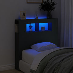 vidaXL LED Headboard Black 100x18,5x103,5 cm Engineered Wood 1