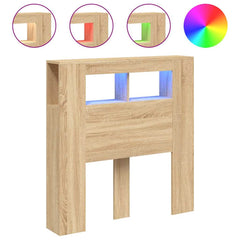 vidaXL LED Headboard Sonoma Oak 100x18,5x103,5 cm Engineered Wood 2