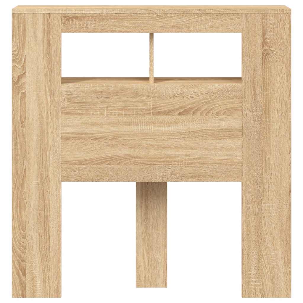 LED Headboard 100x18.5x103.5 cm Engineered Wood Sonoma Oak 100 x 103.5 cm