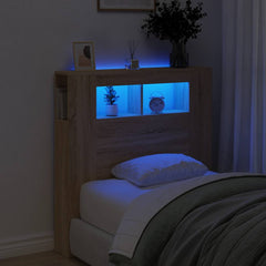 vidaXL LED Headboard Sonoma Oak 100x18,5x103,5 cm Engineered Wood 1