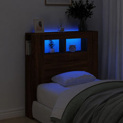 vidaXL LED Headboard Brown Oak 100x18,5x103,5 cm Engineered Wood 1