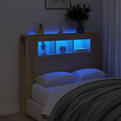 LED Headboard 100x18.5x103.5 cm Engineered Wood Sonoma Oak 120 x 103.5 cm
